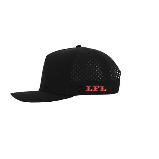 Black Signature Hat (5 panel) w/ Red and Black Rope -  Multiple Designs