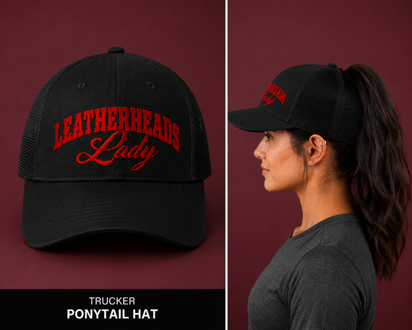 Leatherheads Lady Trucker Ponytail Hat