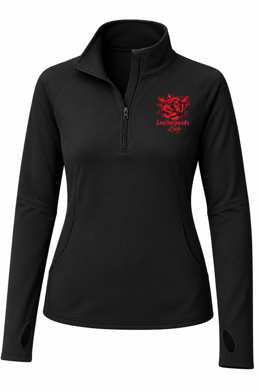 **NEW** Leatherheads Lady Patch Stretch 1/4-Zip Pullover with thumbholes