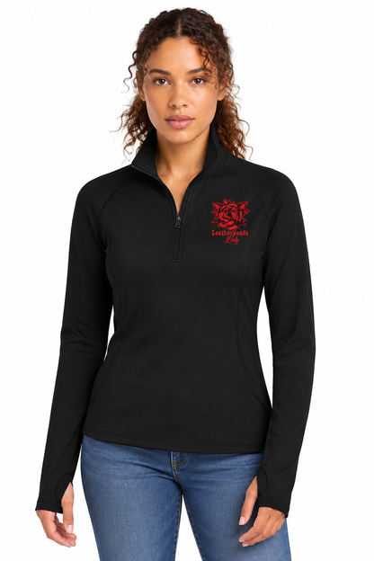 **NEW** Leatherheads Lady Patch Stretch 1/4-Zip Pullover with thumbholes