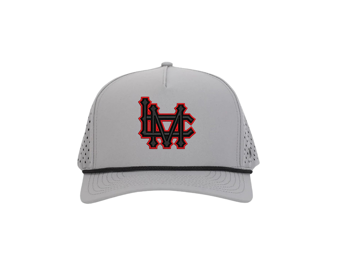 Grey Signature Hat (5 panel) w/ Black Rope - Multiple Designs
