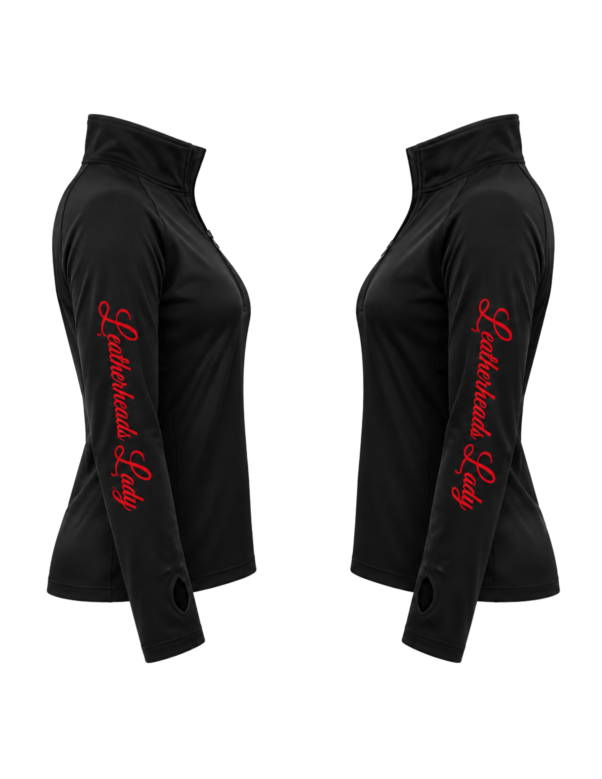 **NEW** Leatherheads Lady Patch Stretch 1/4-Zip Pullover with thumbholes