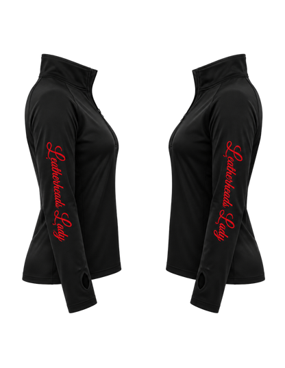 **NEW** Leatherheads Lady Patch Stretch 1/4-Zip Pullover with thumbholes