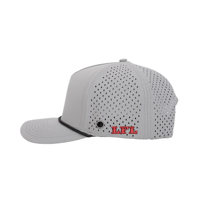 Grey Signature Hat (5 panel) w/ Black Rope - Multiple Designs