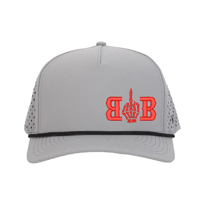 Grey Signature Hat (5 panel) w/ Black Rope - Multiple Designs