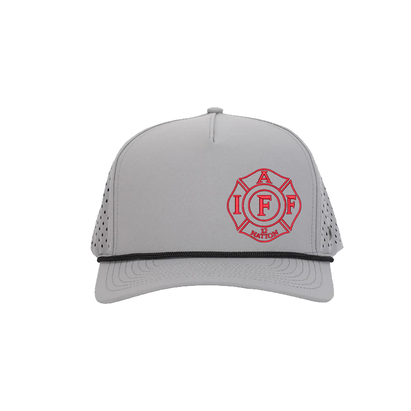 Grey Signature Hat (5 panel) w/ Black Rope - Multiple Designs