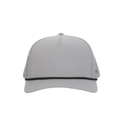 Grey Signature Hat (5 panel) w/ Black Rope - Multiple Designs