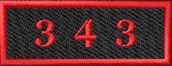 Red and Black 343 Patch